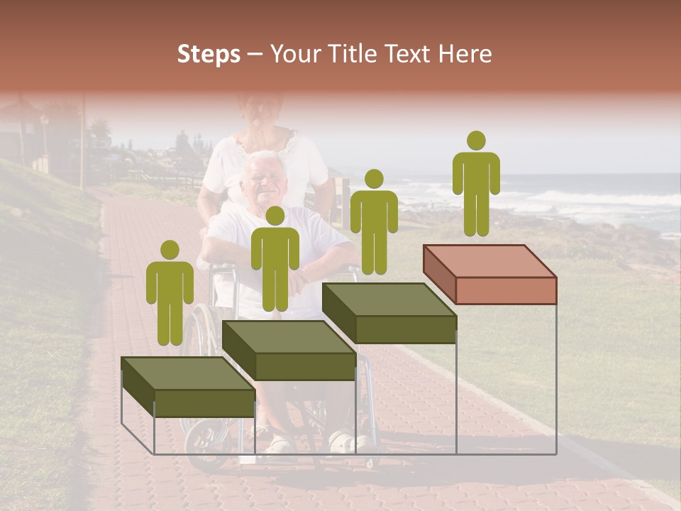 A Man In A Wheel Chair Being Pushed By A Woman PowerPoint Template