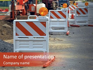 Closed Maintenance Roadwork PowerPoint Template