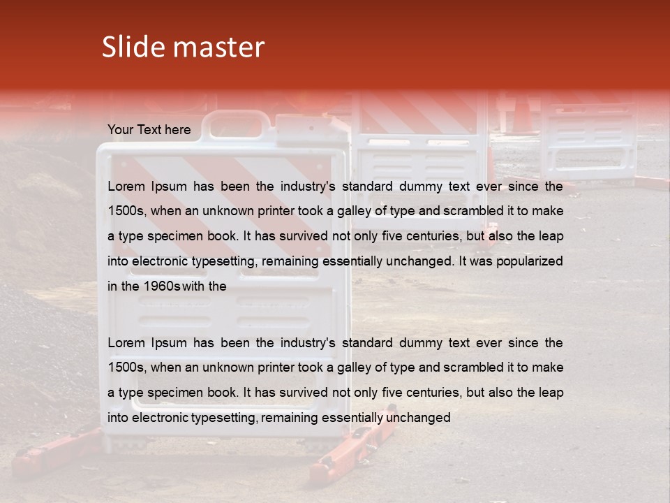 Closed Maintenance Roadwork PowerPoint Template