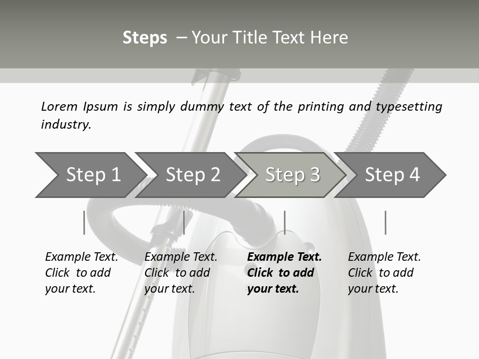A Silver And Black Vacuum Cleaner On A Table PowerPoint Template