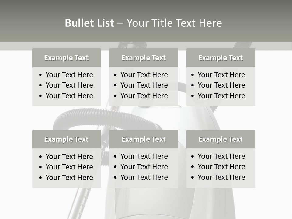 A Silver And Black Vacuum Cleaner On A Table PowerPoint Template