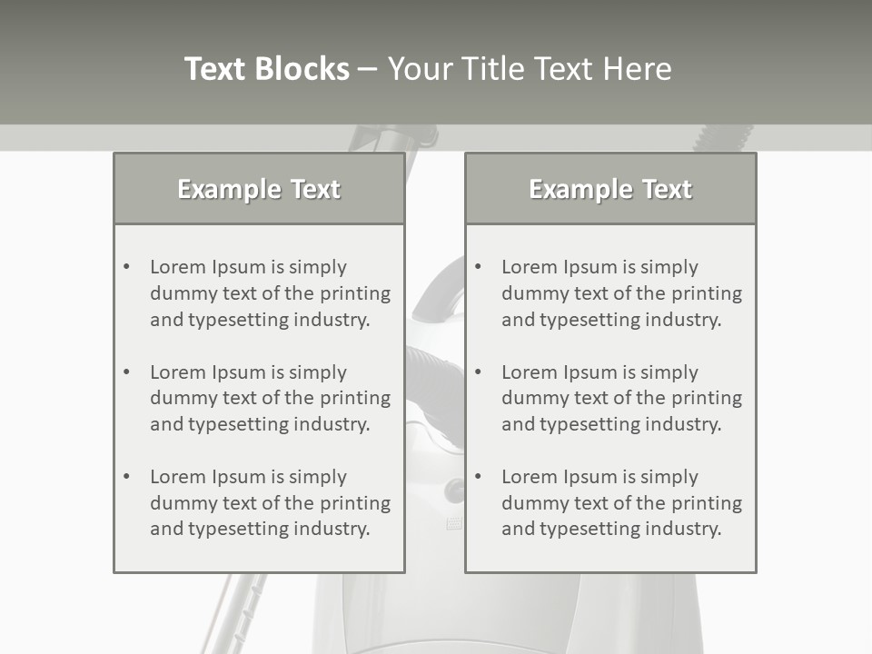 A Silver And Black Vacuum Cleaner On A Table PowerPoint Template