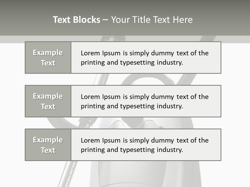 A Silver And Black Vacuum Cleaner On A Table PowerPoint Template