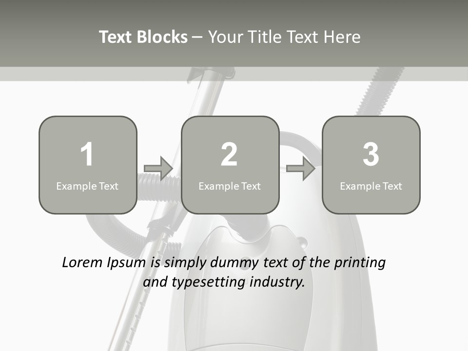 A Silver And Black Vacuum Cleaner On A Table PowerPoint Template