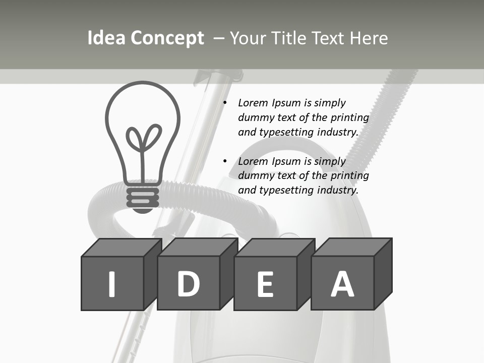 A Silver And Black Vacuum Cleaner On A Table PowerPoint Template