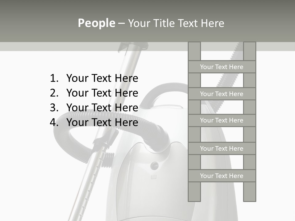 A Silver And Black Vacuum Cleaner On A Table PowerPoint Template