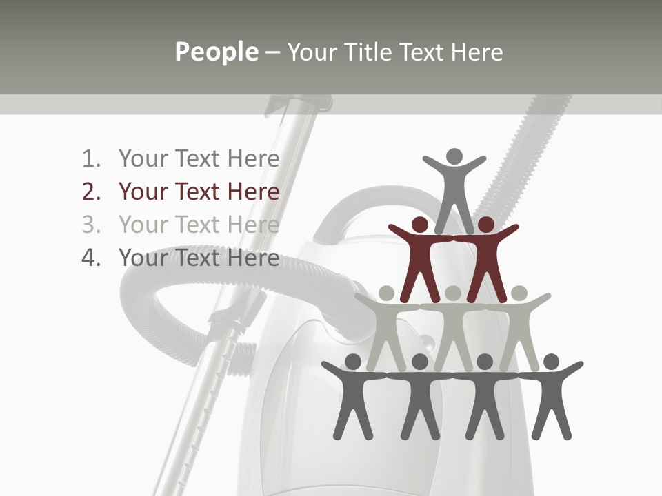 A Silver And Black Vacuum Cleaner On A Table PowerPoint Template