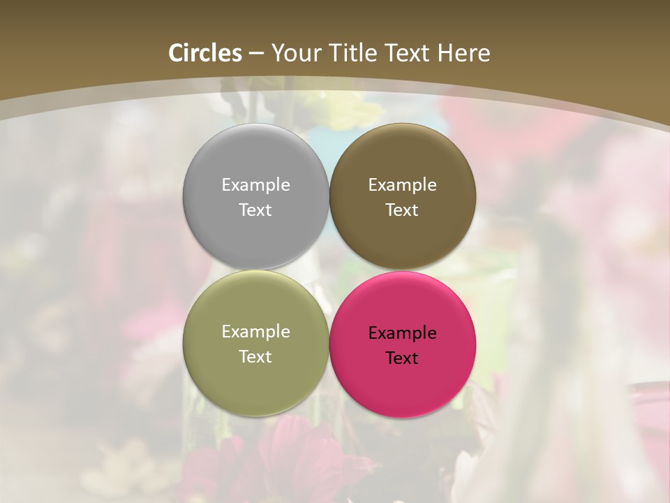 A Table Topped With Vases Filled With Flowers PowerPoint Template