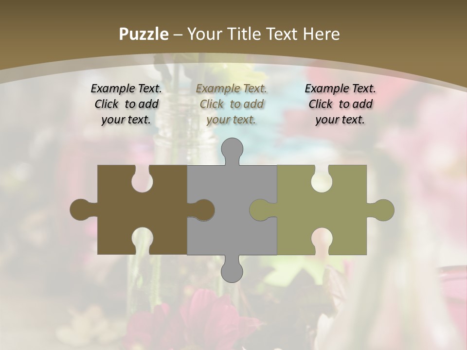 A Table Topped With Vases Filled With Flowers PowerPoint Template