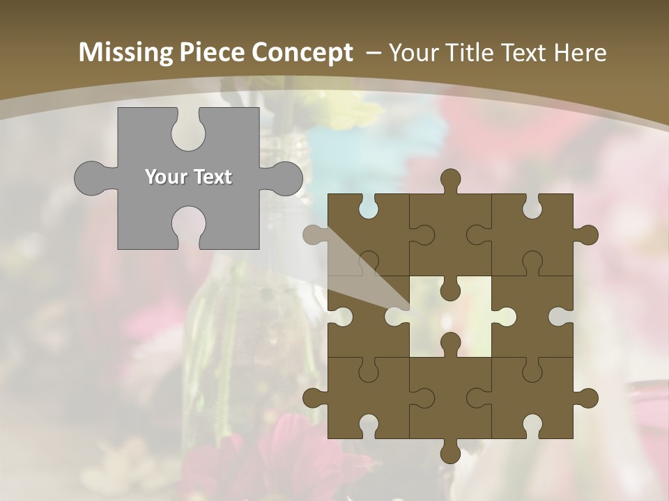 A Table Topped With Vases Filled With Flowers PowerPoint Template