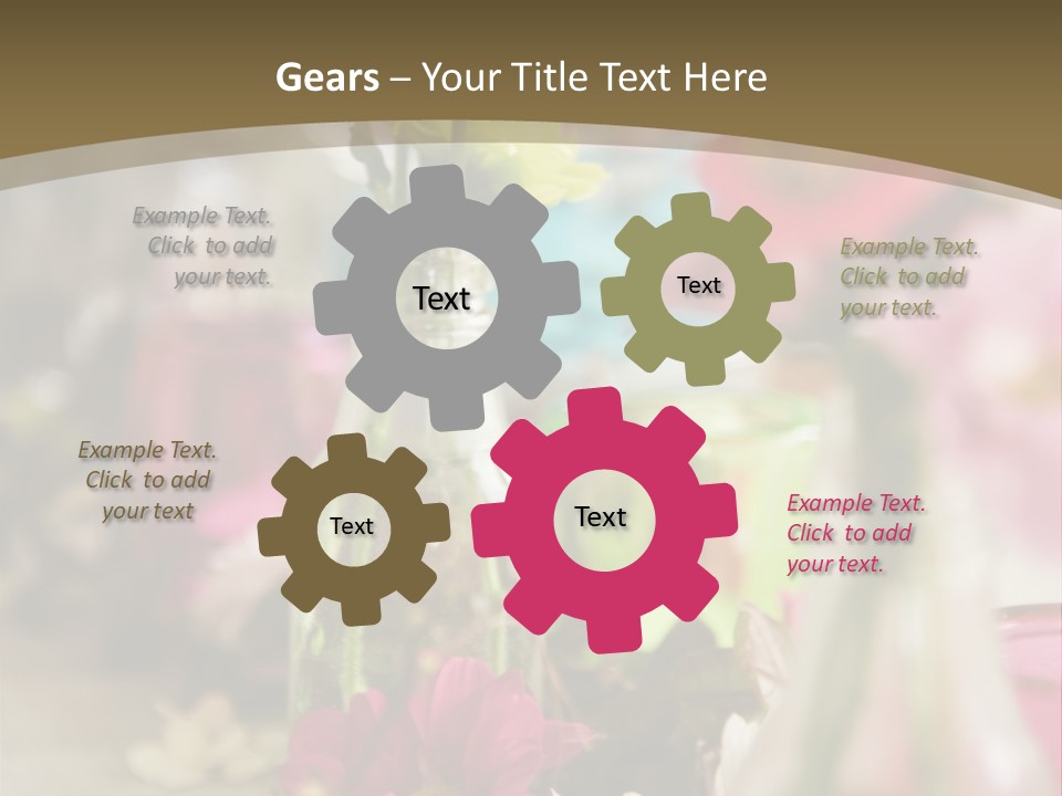 A Table Topped With Vases Filled With Flowers PowerPoint Template