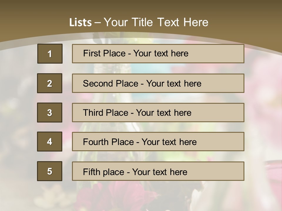 A Table Topped With Vases Filled With Flowers PowerPoint Template