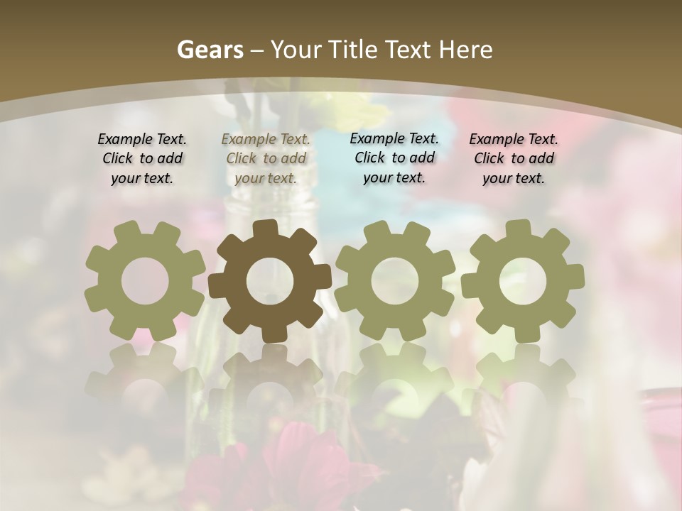 A Table Topped With Vases Filled With Flowers PowerPoint Template