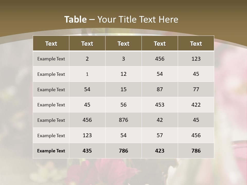 A Table Topped With Vases Filled With Flowers PowerPoint Template