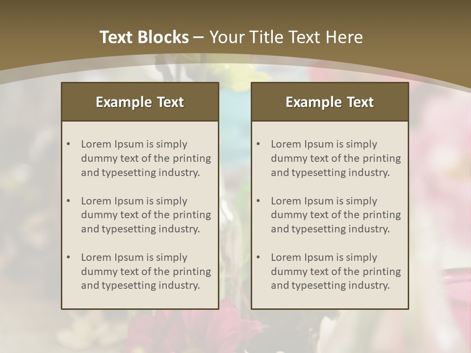 A Table Topped With Vases Filled With Flowers PowerPoint Template