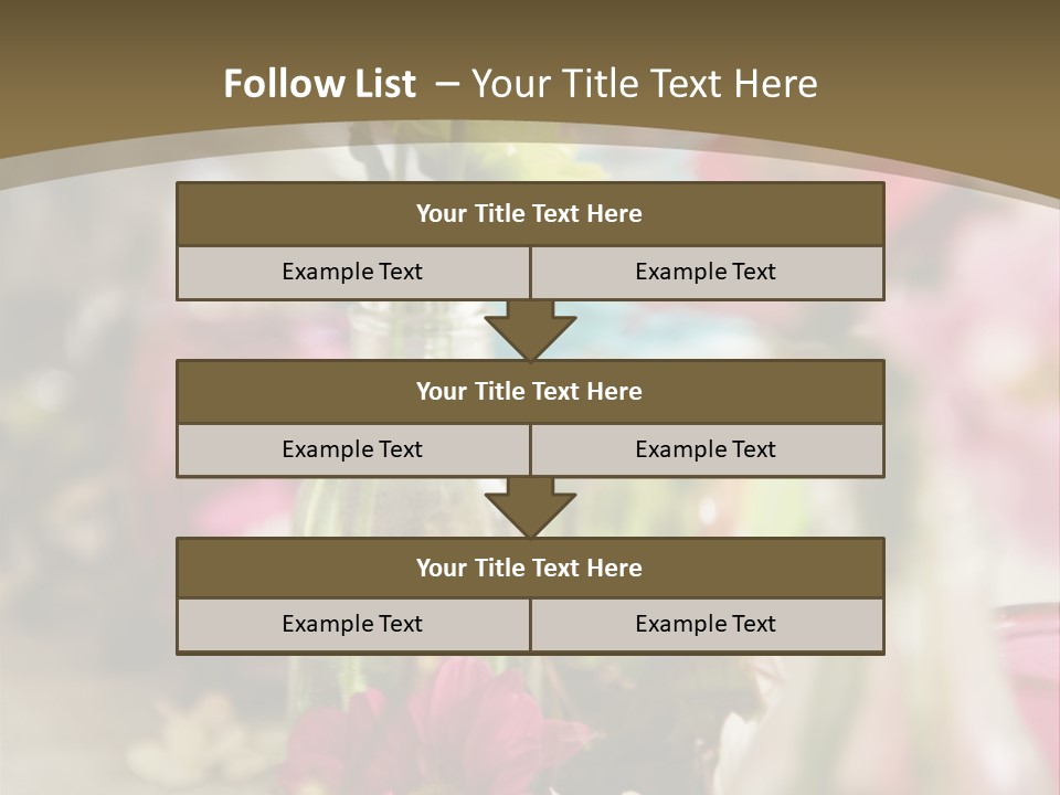 A Table Topped With Vases Filled With Flowers PowerPoint Template