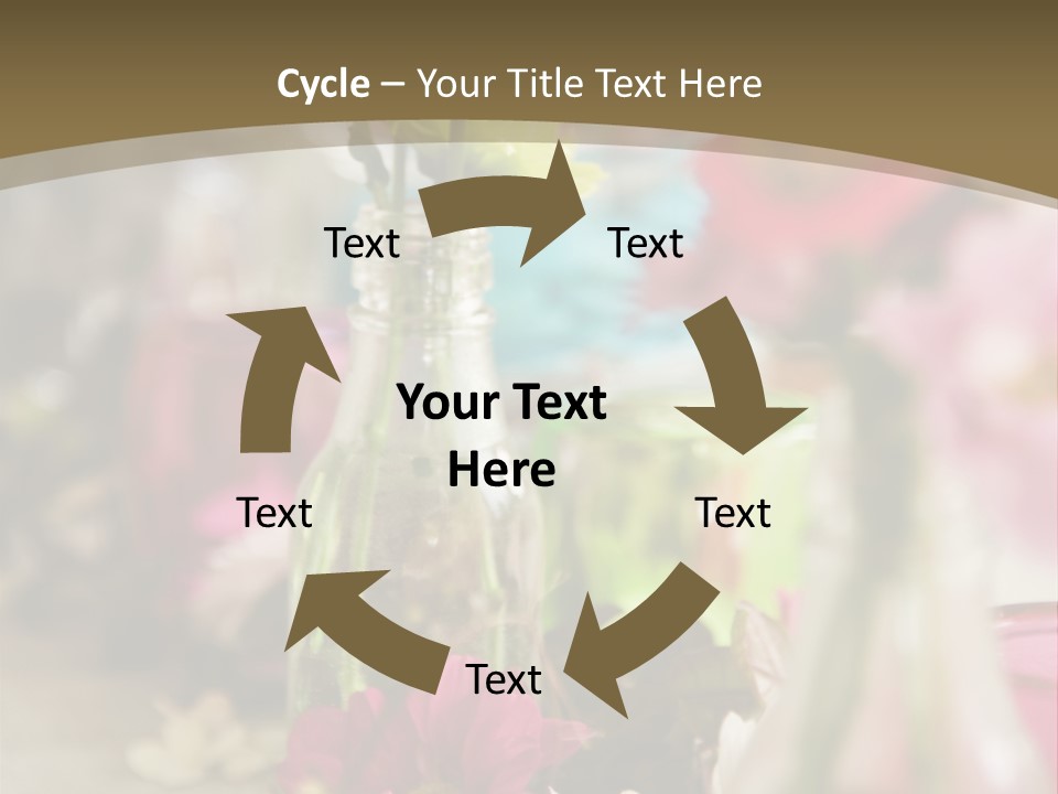 A Table Topped With Vases Filled With Flowers PowerPoint Template