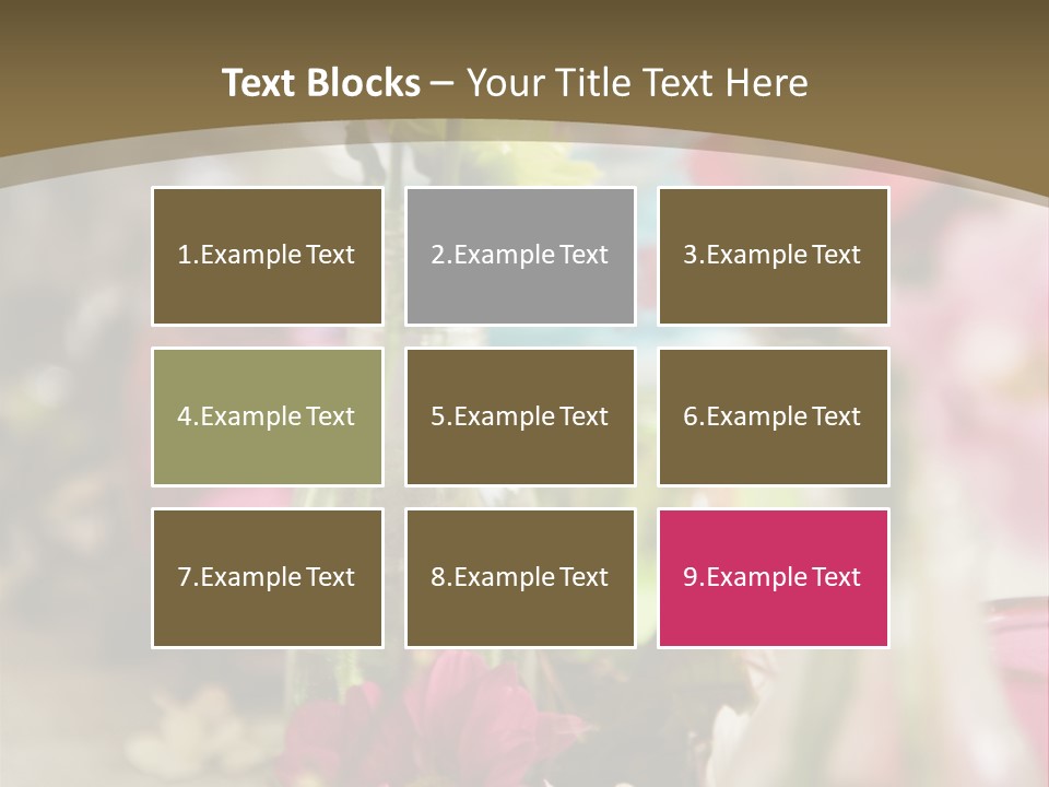 A Table Topped With Vases Filled With Flowers PowerPoint Template