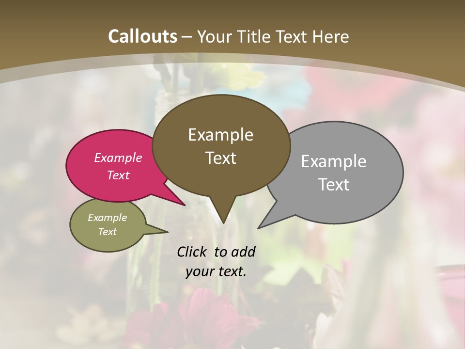 A Table Topped With Vases Filled With Flowers PowerPoint Template