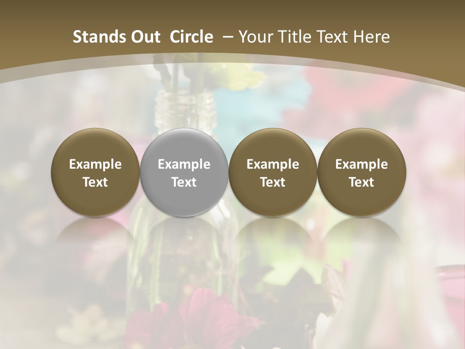 A Table Topped With Vases Filled With Flowers PowerPoint Template