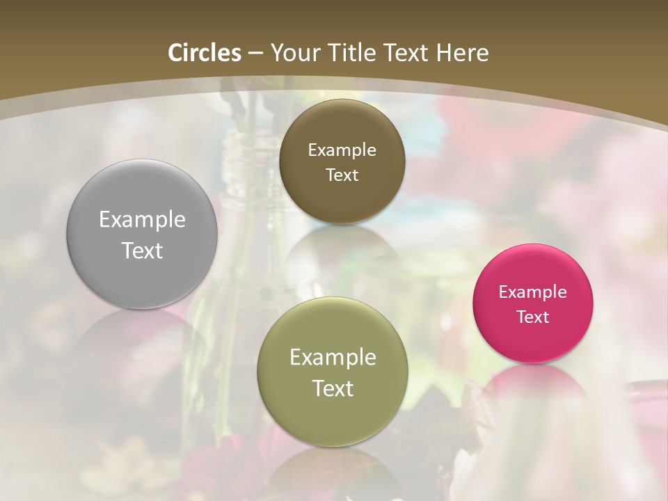 A Table Topped With Vases Filled With Flowers PowerPoint Template