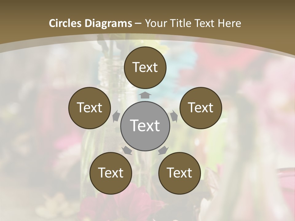 A Table Topped With Vases Filled With Flowers PowerPoint Template