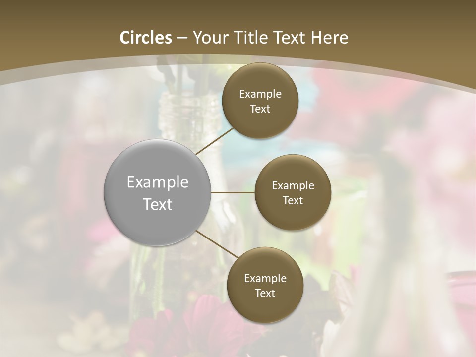 A Table Topped With Vases Filled With Flowers PowerPoint Template