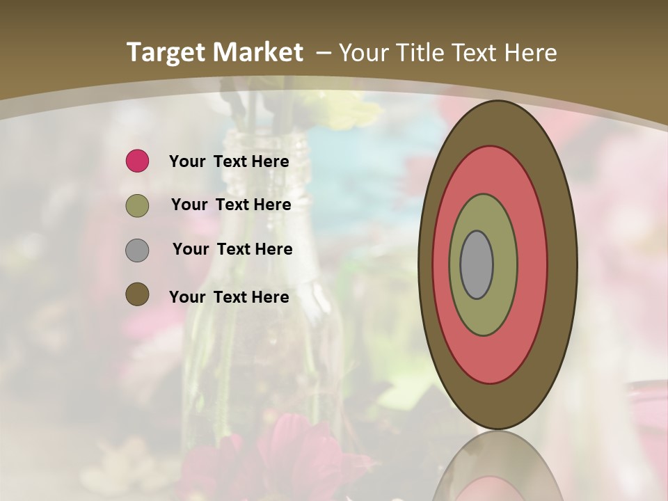 A Table Topped With Vases Filled With Flowers PowerPoint Template