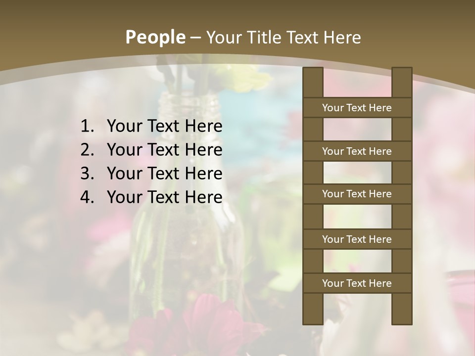 A Table Topped With Vases Filled With Flowers PowerPoint Template
