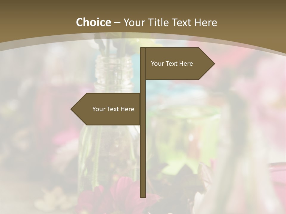 A Table Topped With Vases Filled With Flowers PowerPoint Template