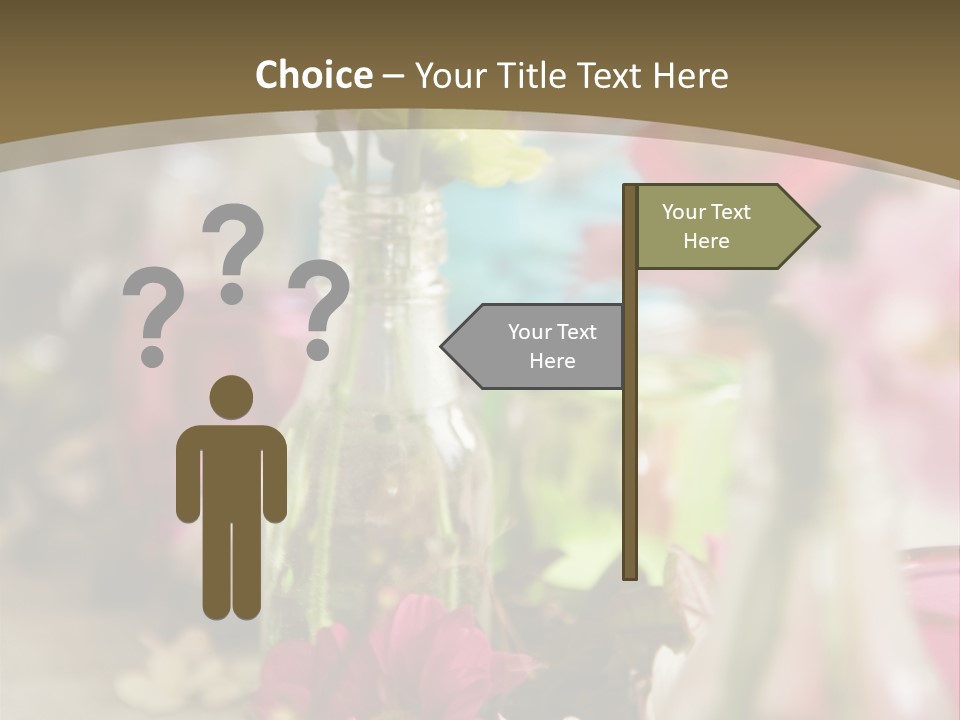 A Table Topped With Vases Filled With Flowers PowerPoint Template
