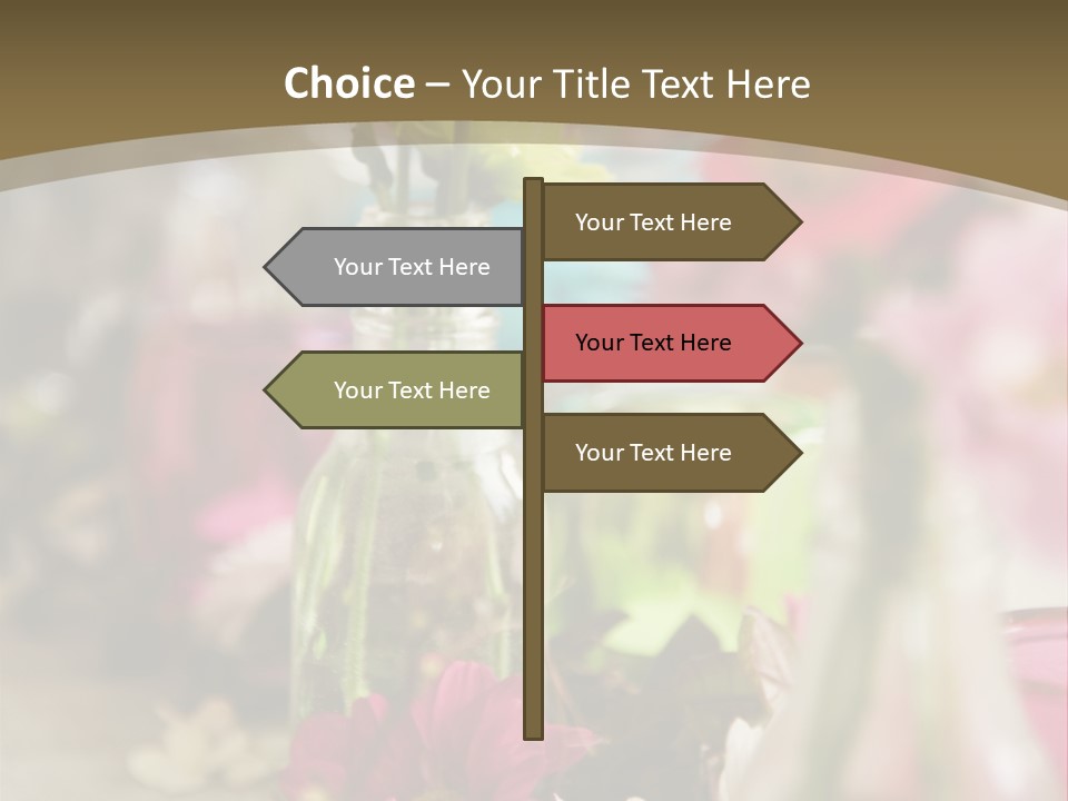 A Table Topped With Vases Filled With Flowers PowerPoint Template