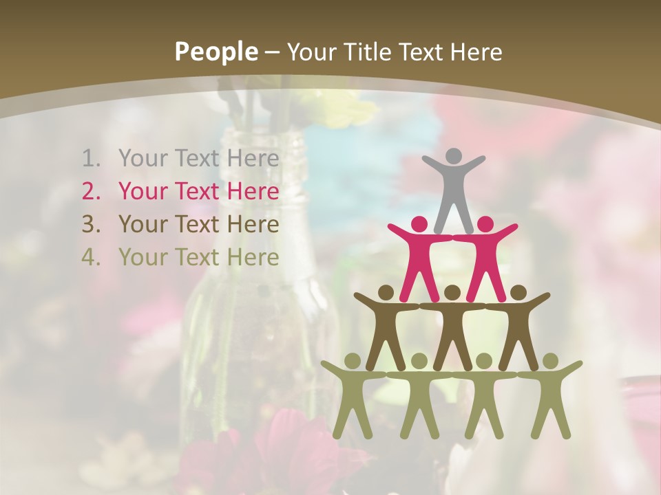 A Table Topped With Vases Filled With Flowers PowerPoint Template