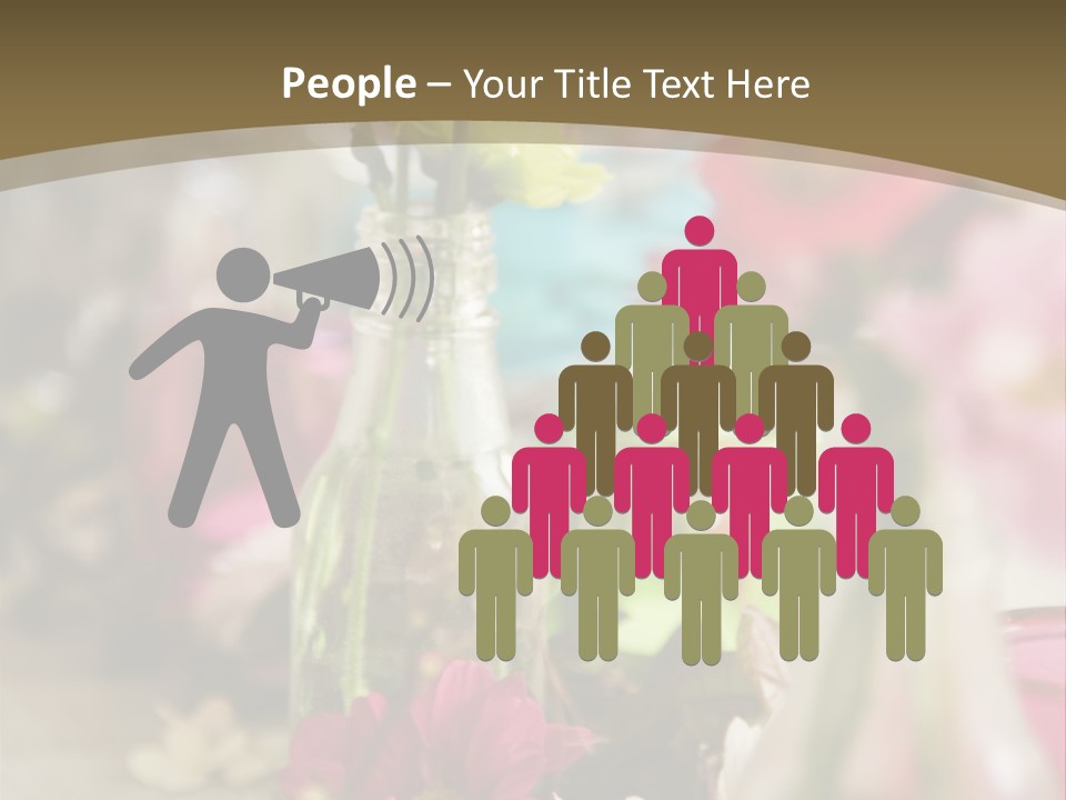 A Table Topped With Vases Filled With Flowers PowerPoint Template