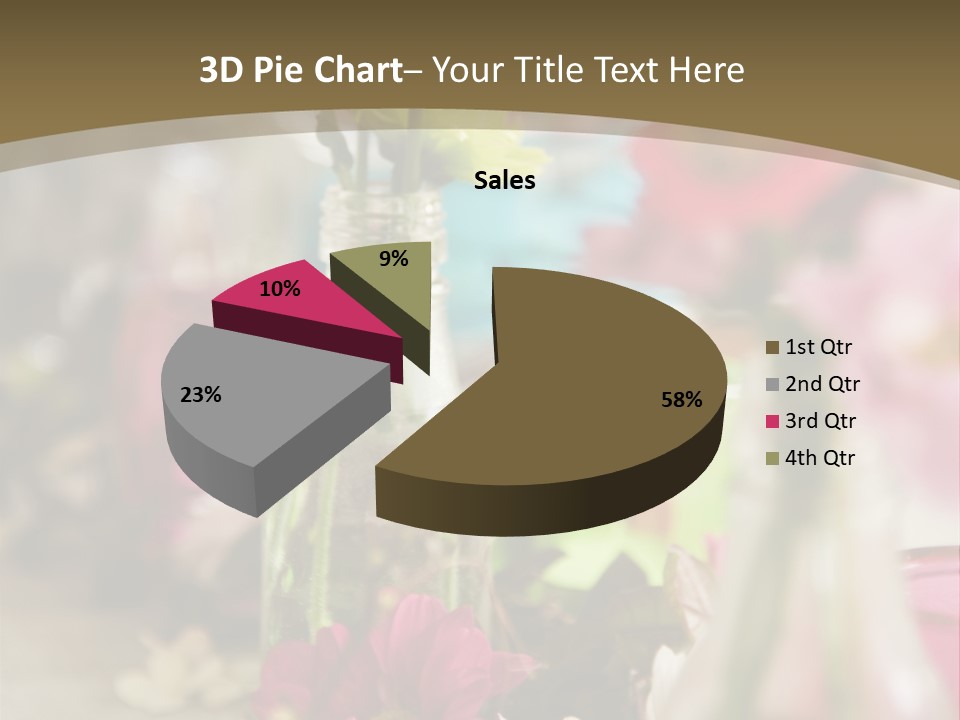 A Table Topped With Vases Filled With Flowers PowerPoint Template