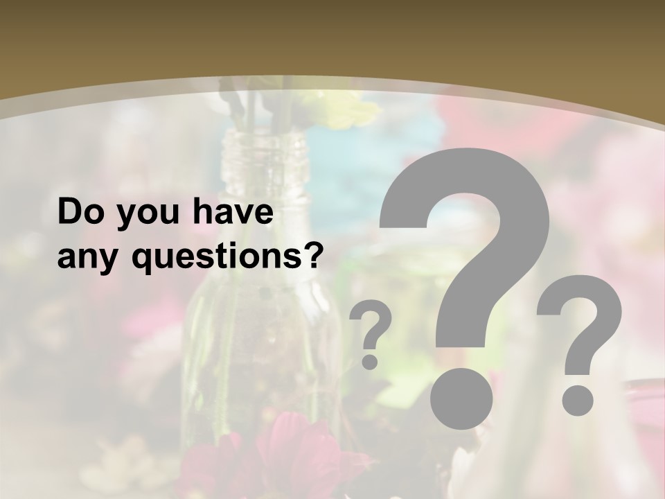 A Table Topped With Vases Filled With Flowers PowerPoint Template