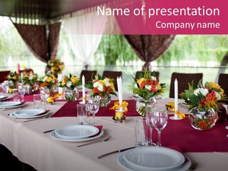 Fork Wedding Bouquet PowerPoint Template