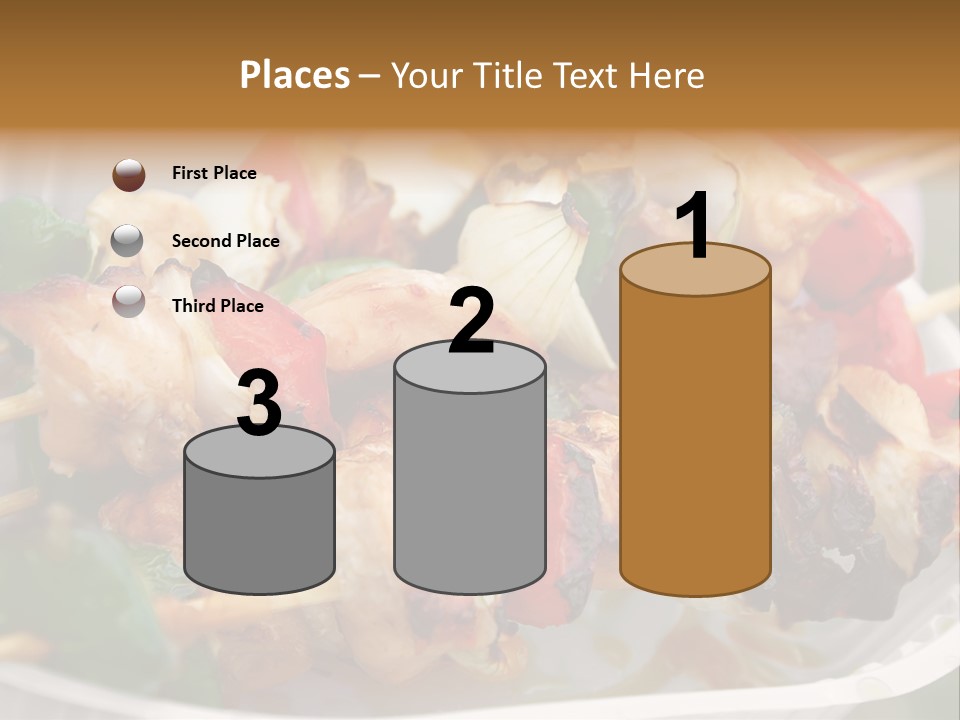 A Person Holding A Plate Of Food With Skewers PowerPoint Template