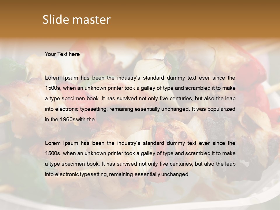A Person Holding A Plate Of Food With Skewers PowerPoint Template