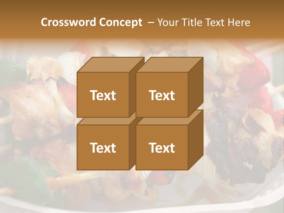 A Person Holding A Plate Of Food With Skewers PowerPoint Template