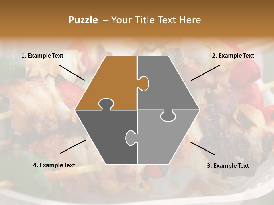 A Person Holding A Plate Of Food With Skewers PowerPoint Template