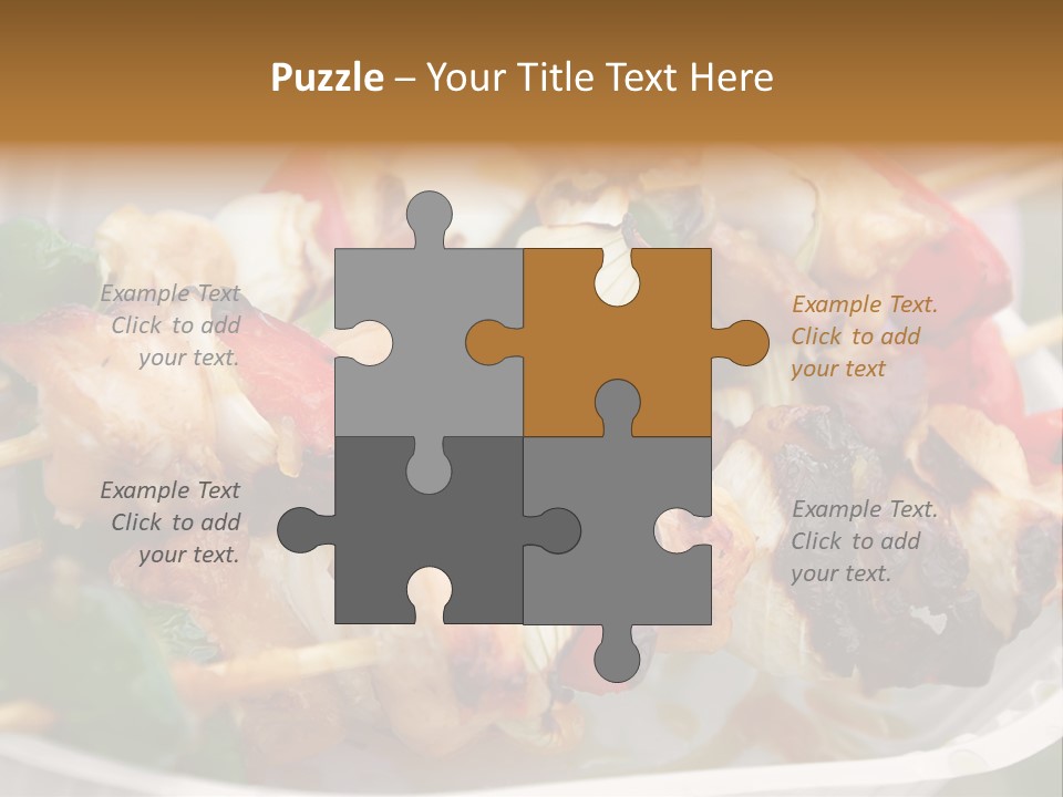 A Person Holding A Plate Of Food With Skewers PowerPoint Template