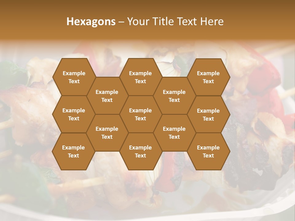 A Person Holding A Plate Of Food With Skewers PowerPoint Template