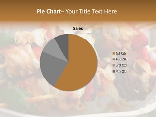 A Person Holding A Plate Of Food With Skewers PowerPoint Template