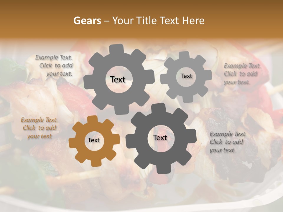 A Person Holding A Plate Of Food With Skewers PowerPoint Template