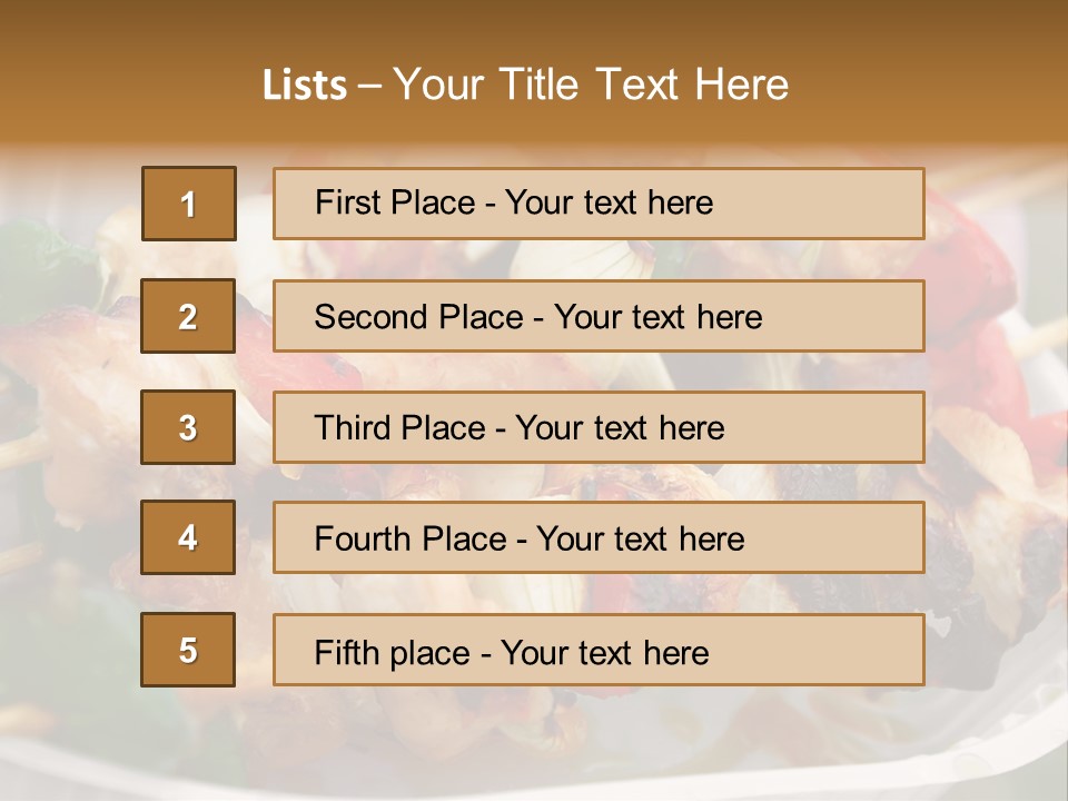A Person Holding A Plate Of Food With Skewers PowerPoint Template