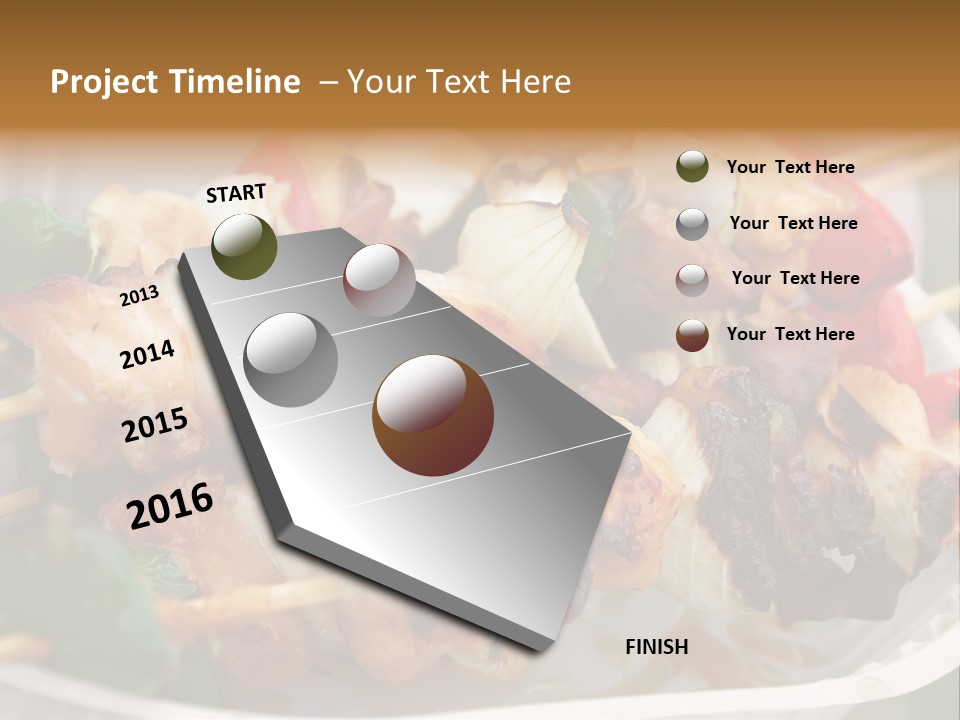 A Person Holding A Plate Of Food With Skewers PowerPoint Template