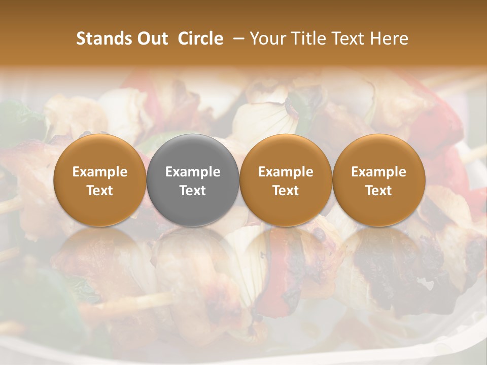 A Person Holding A Plate Of Food With Skewers PowerPoint Template