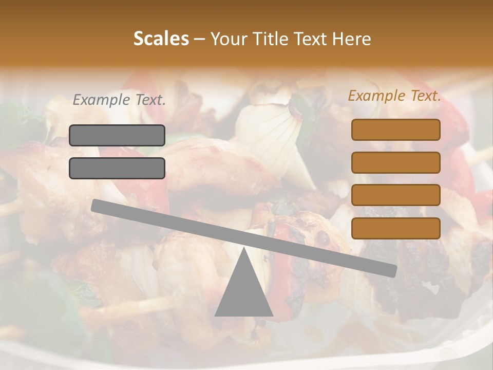 A Person Holding A Plate Of Food With Skewers PowerPoint Template
