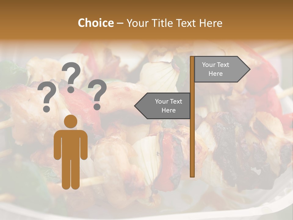 A Person Holding A Plate Of Food With Skewers PowerPoint Template